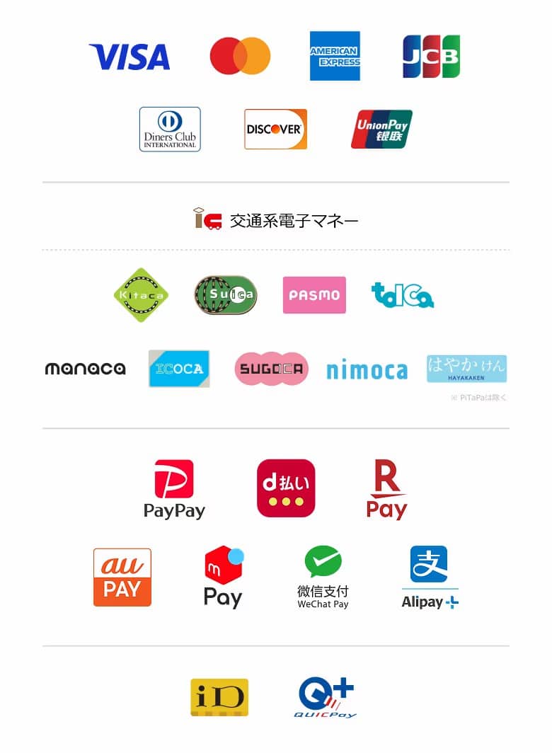 もんげーひなせ直売所で利用できるクレジットカード・電子マネー・QRコード決済